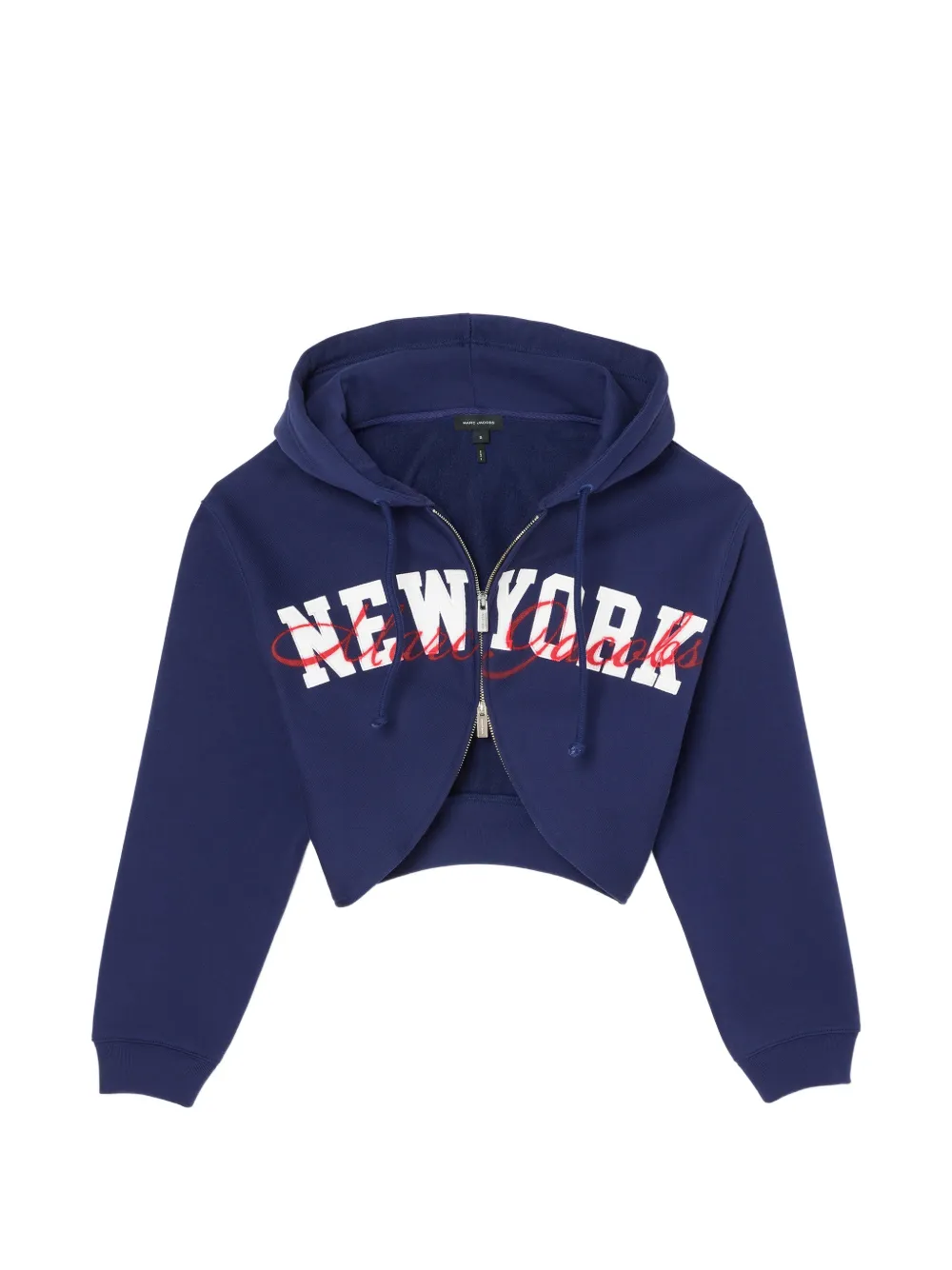 Marc Jacobs cropped logo-print hoodie - Blau