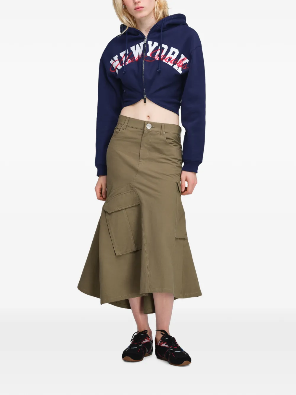 Marc Jacobs Canal St cropped hoodie met logoprint Blauw