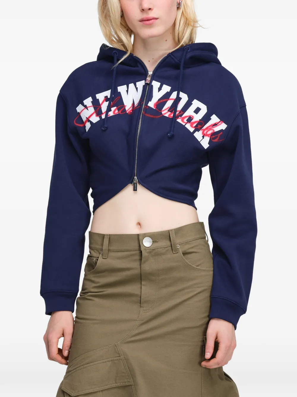 Marc Jacobs Canal St cropped hoodie met logoprint Blauw