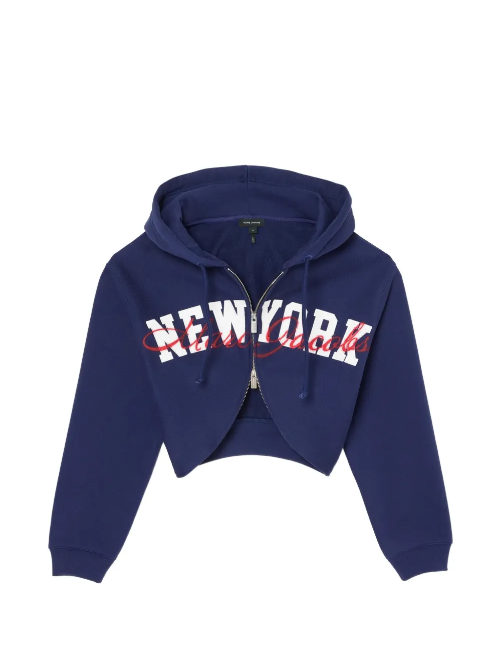 Marc Jacobs cropped logo-print hoodie - Blu