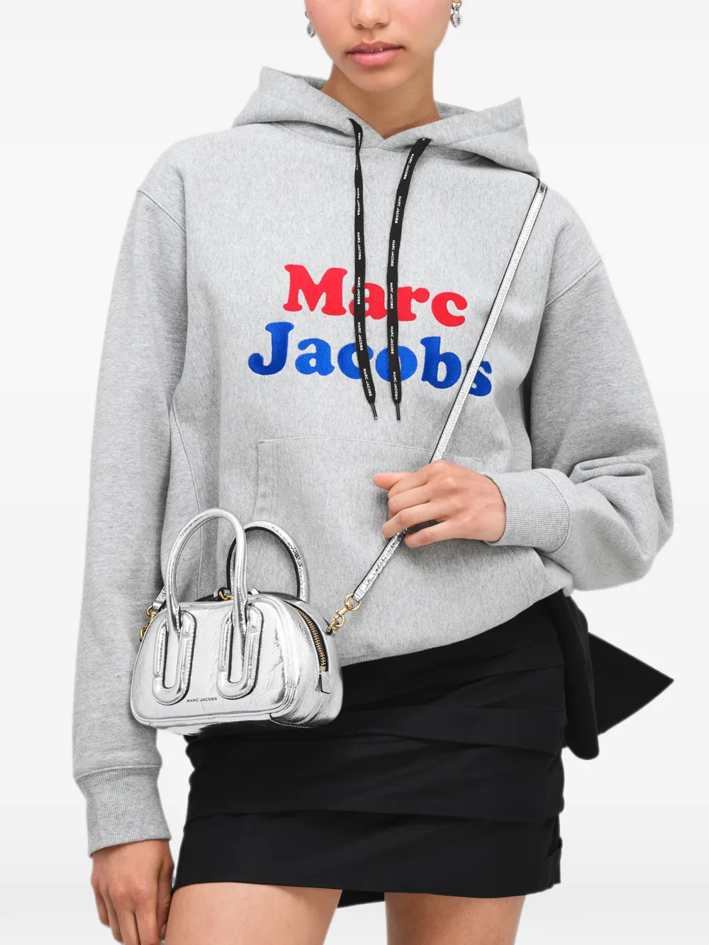 Marc Jacobs Babe metallic leren mini-tas Zilver