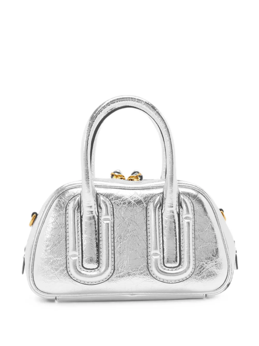 Marc Jacobs Babe mini top-handle in metallic leather - Argento