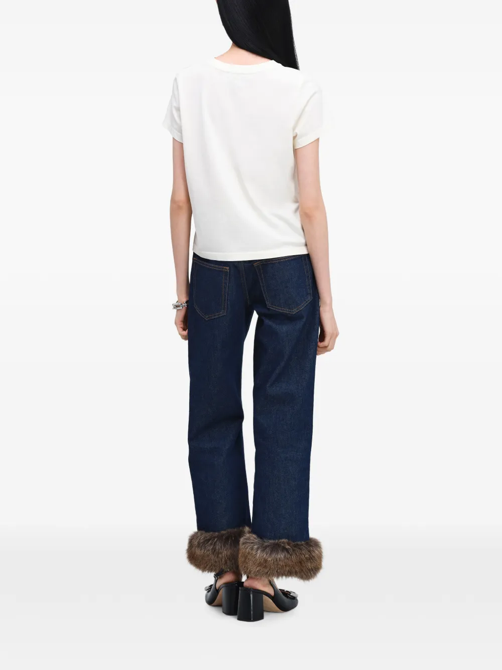 Marc Jacobs Katoenen T-shirt met logoprint Beige