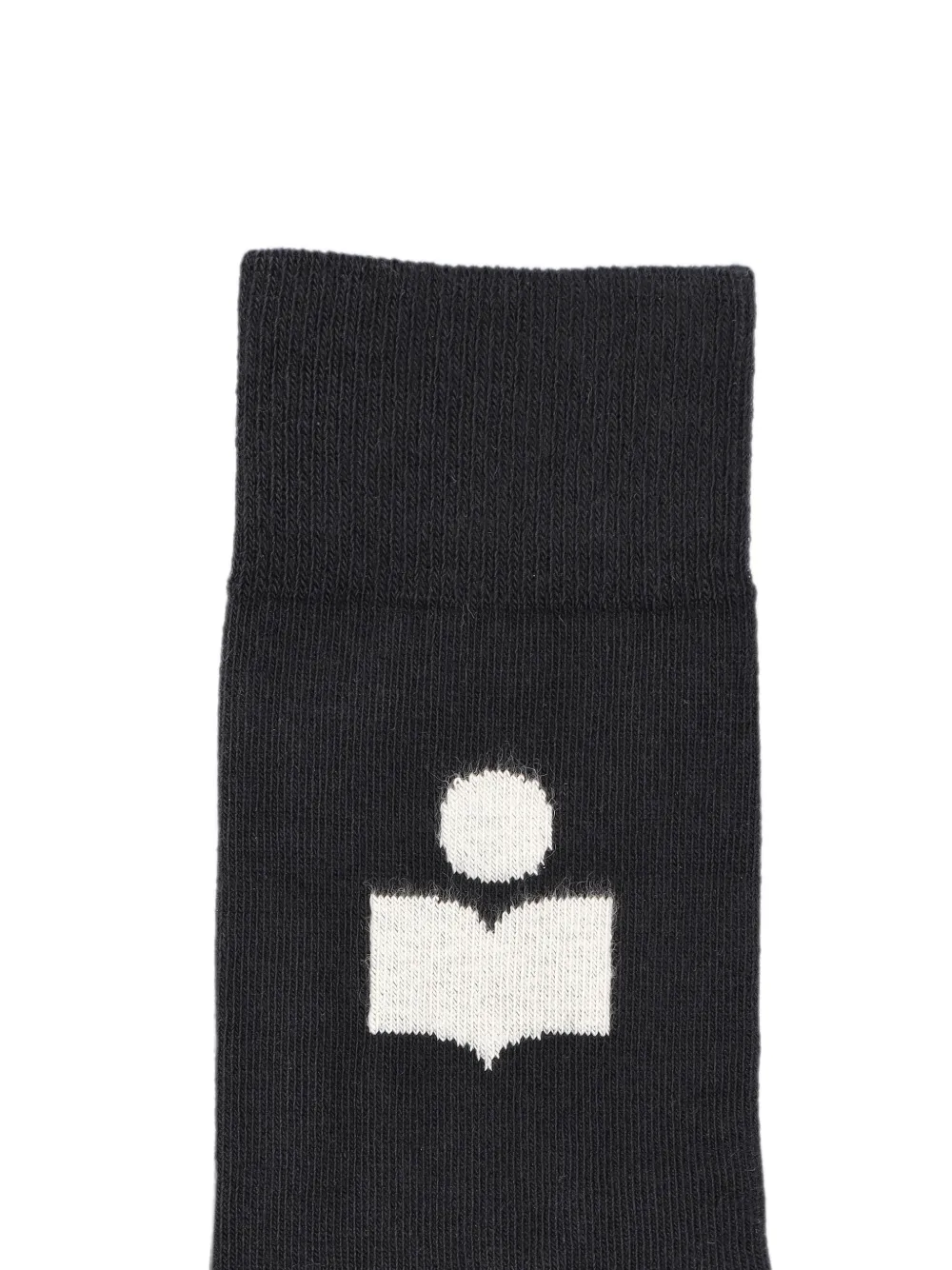 ISABEL MARANT Ribgebreide sokken met logo-intarsia Zwart
