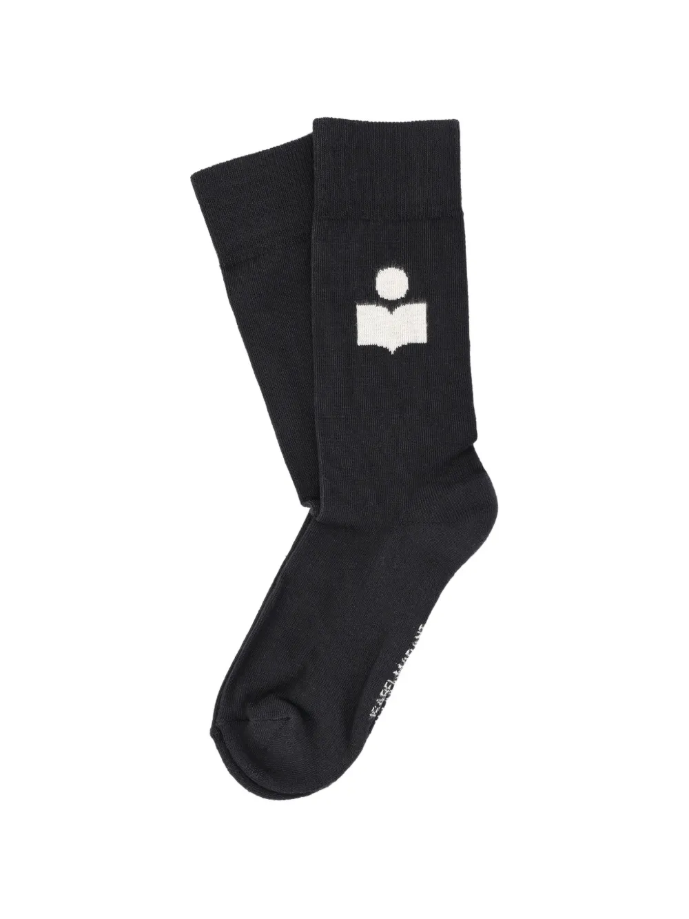 ISABEL MARANT logo-intarsia ribbed-trim socks - Nero