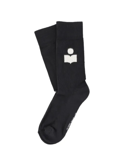 ISABEL MARANT logo-intarsia ribbed-trim socks