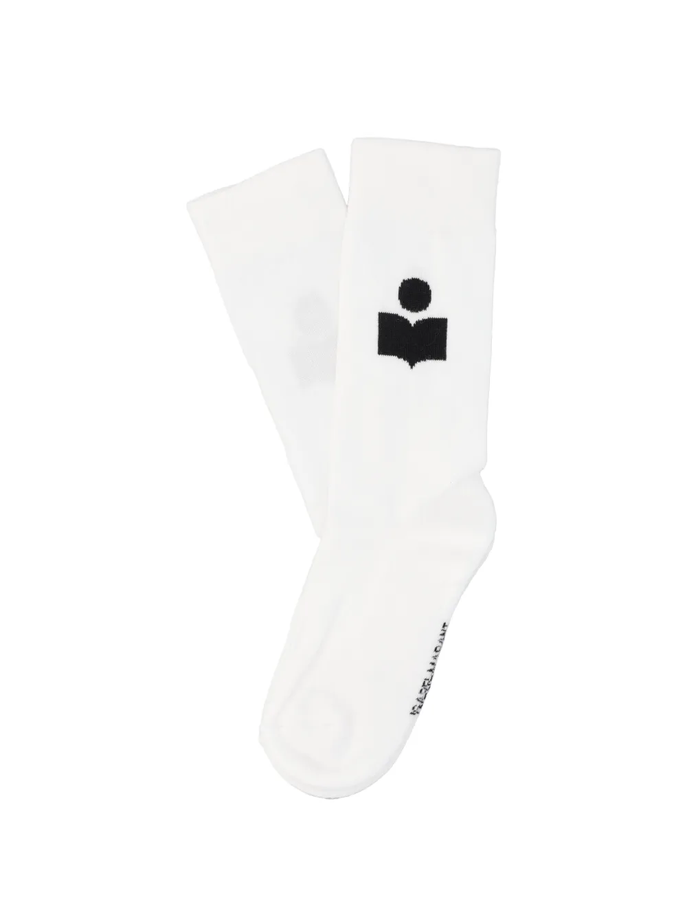 Isabel Marant Logo-embroidered Ribbed-trim Socks In White