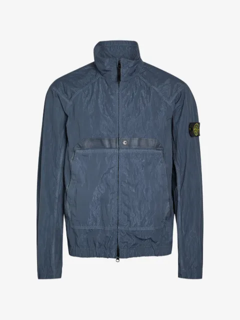 Stone Island chamarra con efecto arrugado y parche del logo