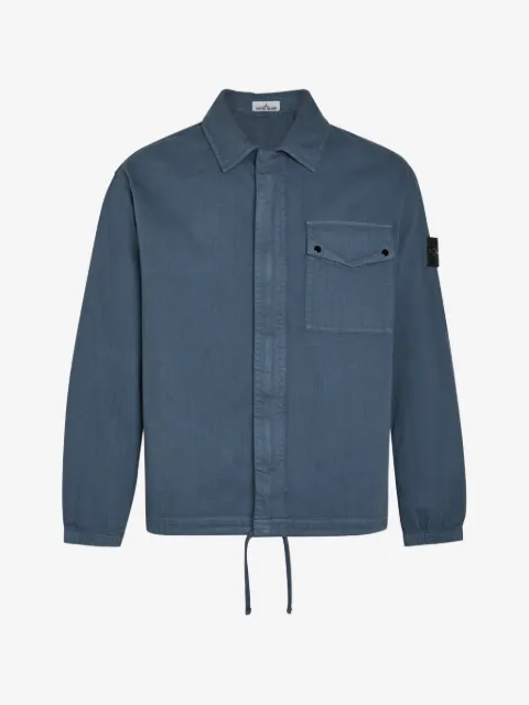Stone Island logo-patch drawstring shirt