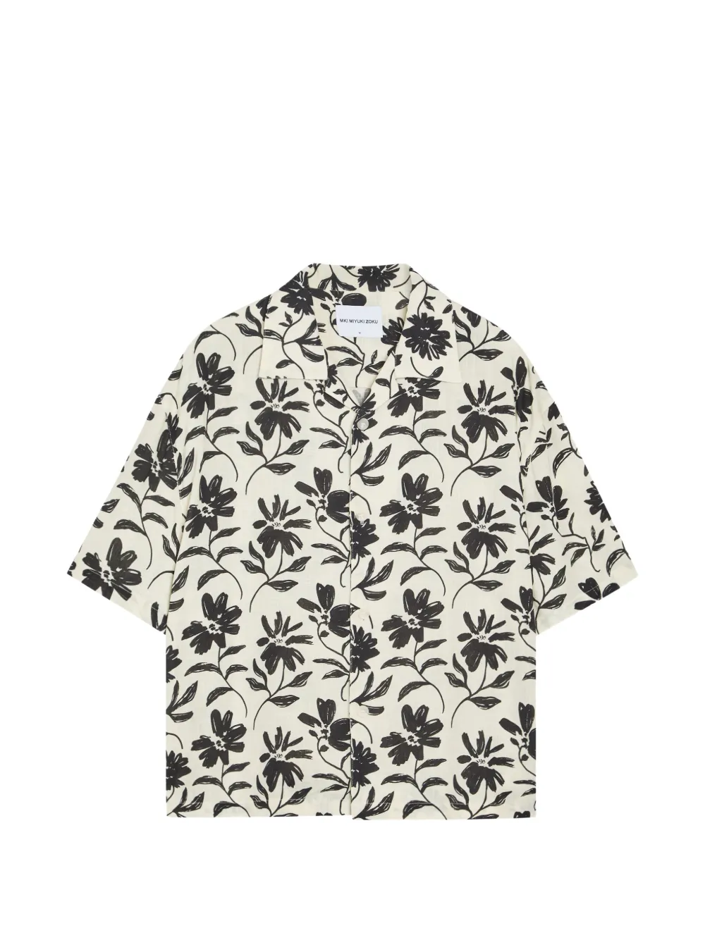 MKI Miyuki Zoku floral-print short-sleeve shirt - Toni neutri
