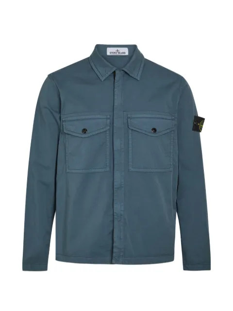 Stone Island logo-patch chest-pocket shirt
