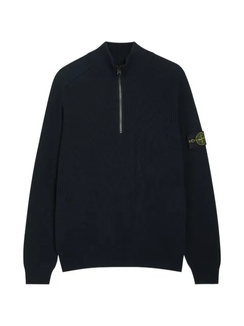 Stone Island tejido con parche del logo y cuarto de cierre
