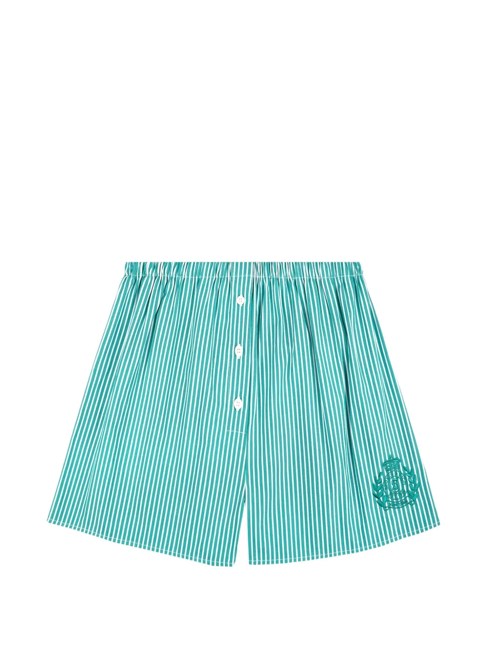 Sporty & Rich NY Crest striped shorts - Green