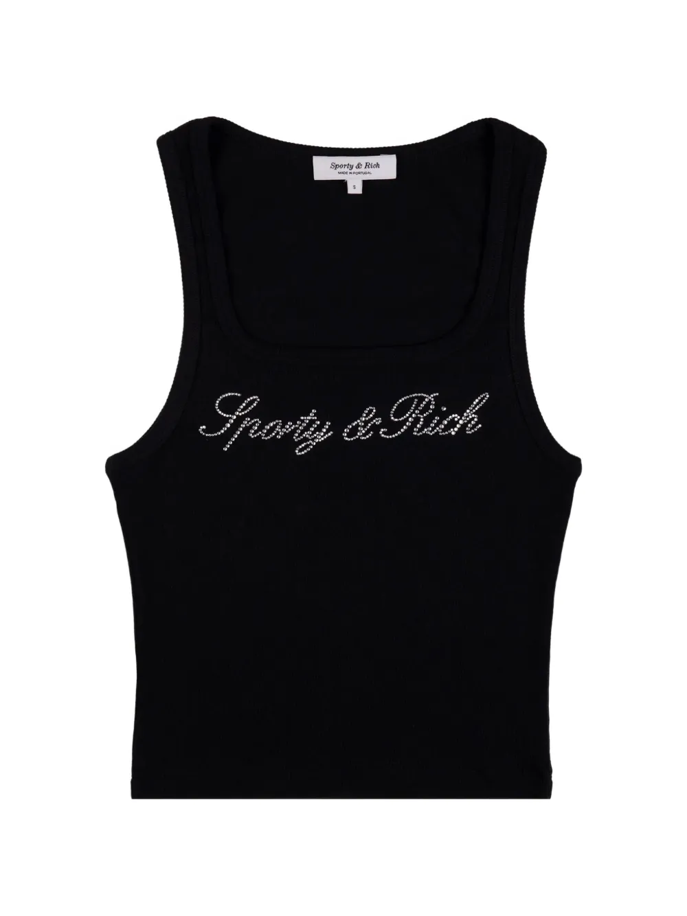 Sporty & Rich Canotta Krystal con logo - Nero