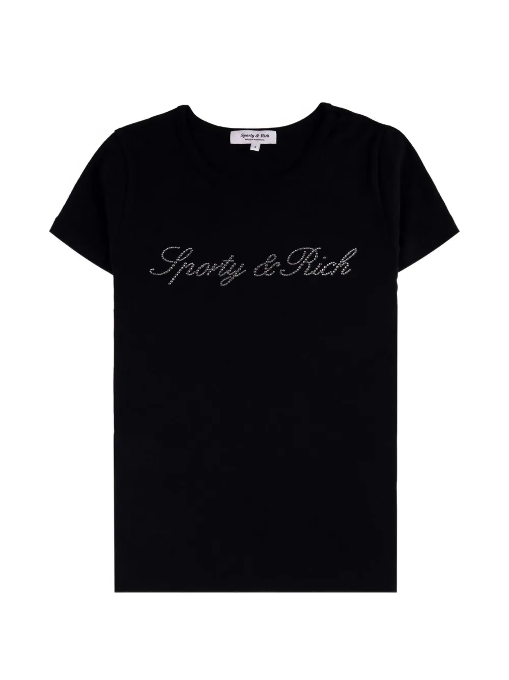 Sporty & Rich logo-embellished cotton T-shirt - Schwarz