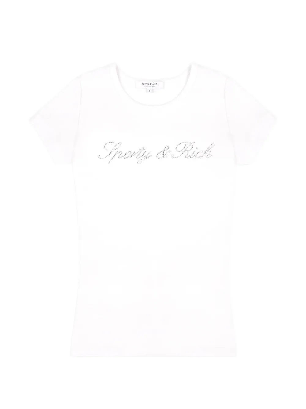 Sporty & Rich Signature Logo Krystal T-shirt - Weiß