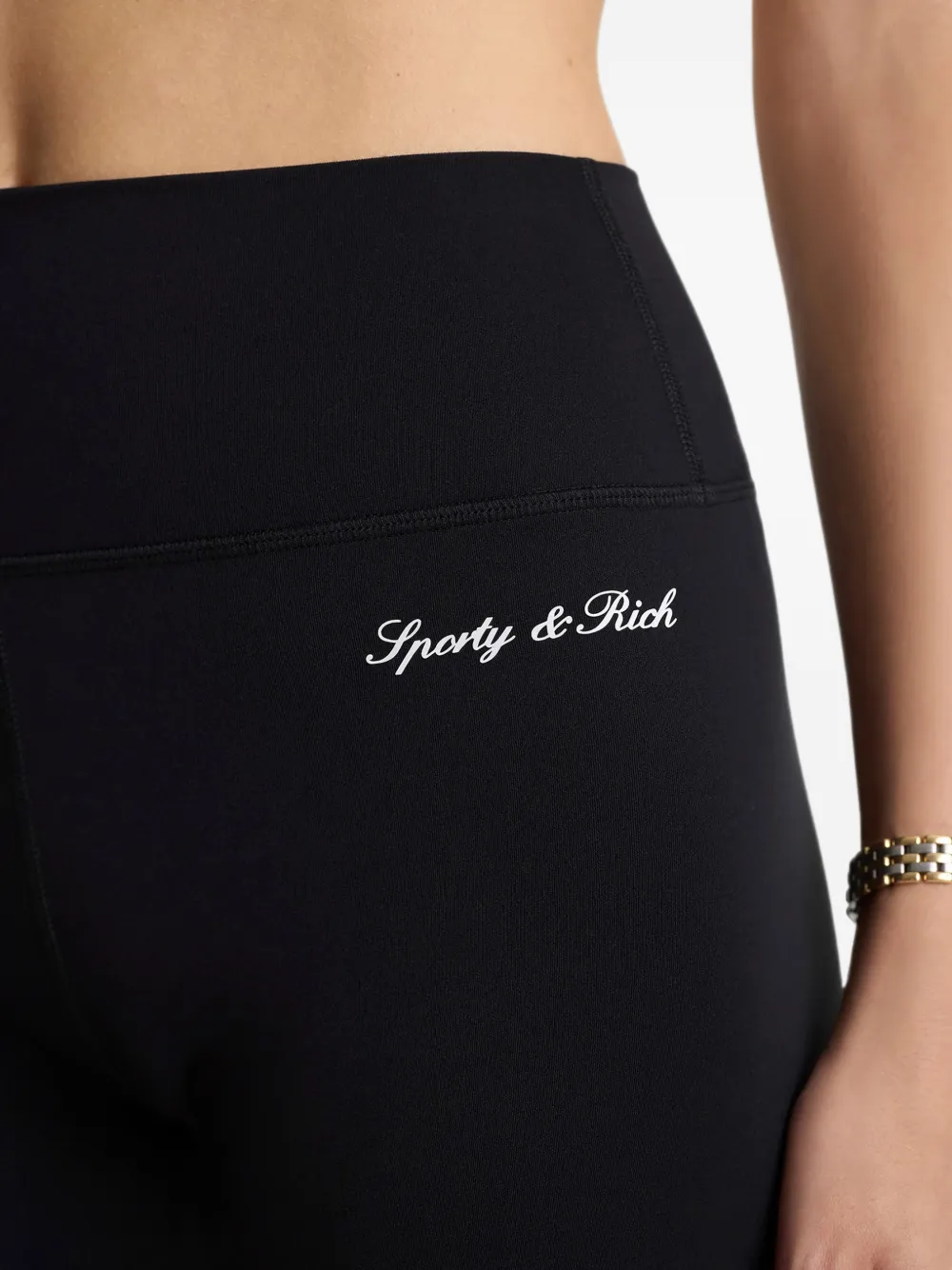 Sporty & Rich Legging met logoprint Zwart