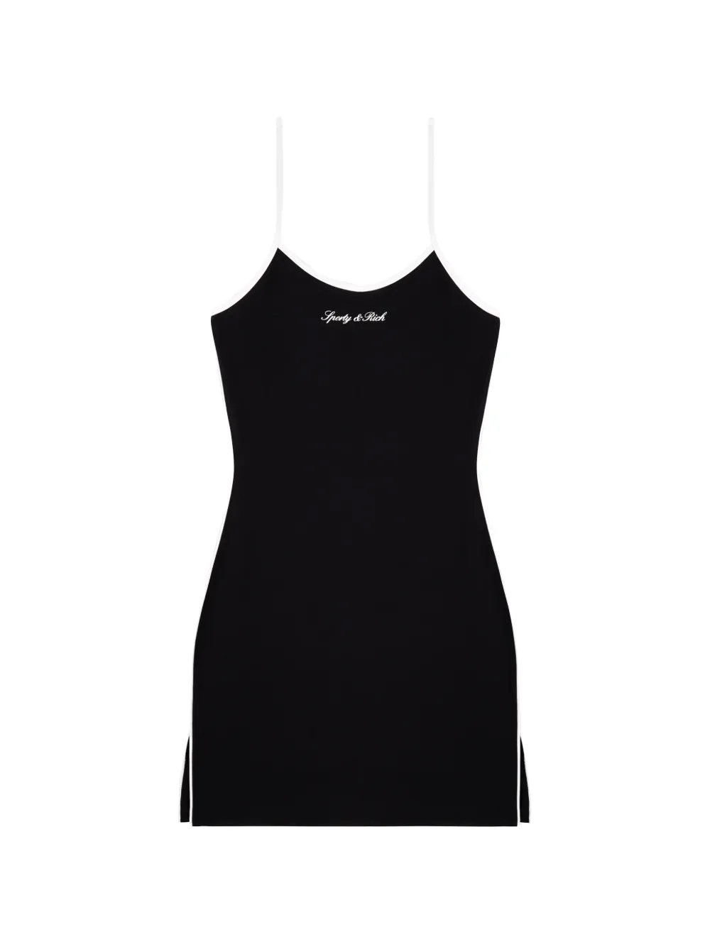 Sporty & Rich logo-print contrast-trim dress - Schwarz
