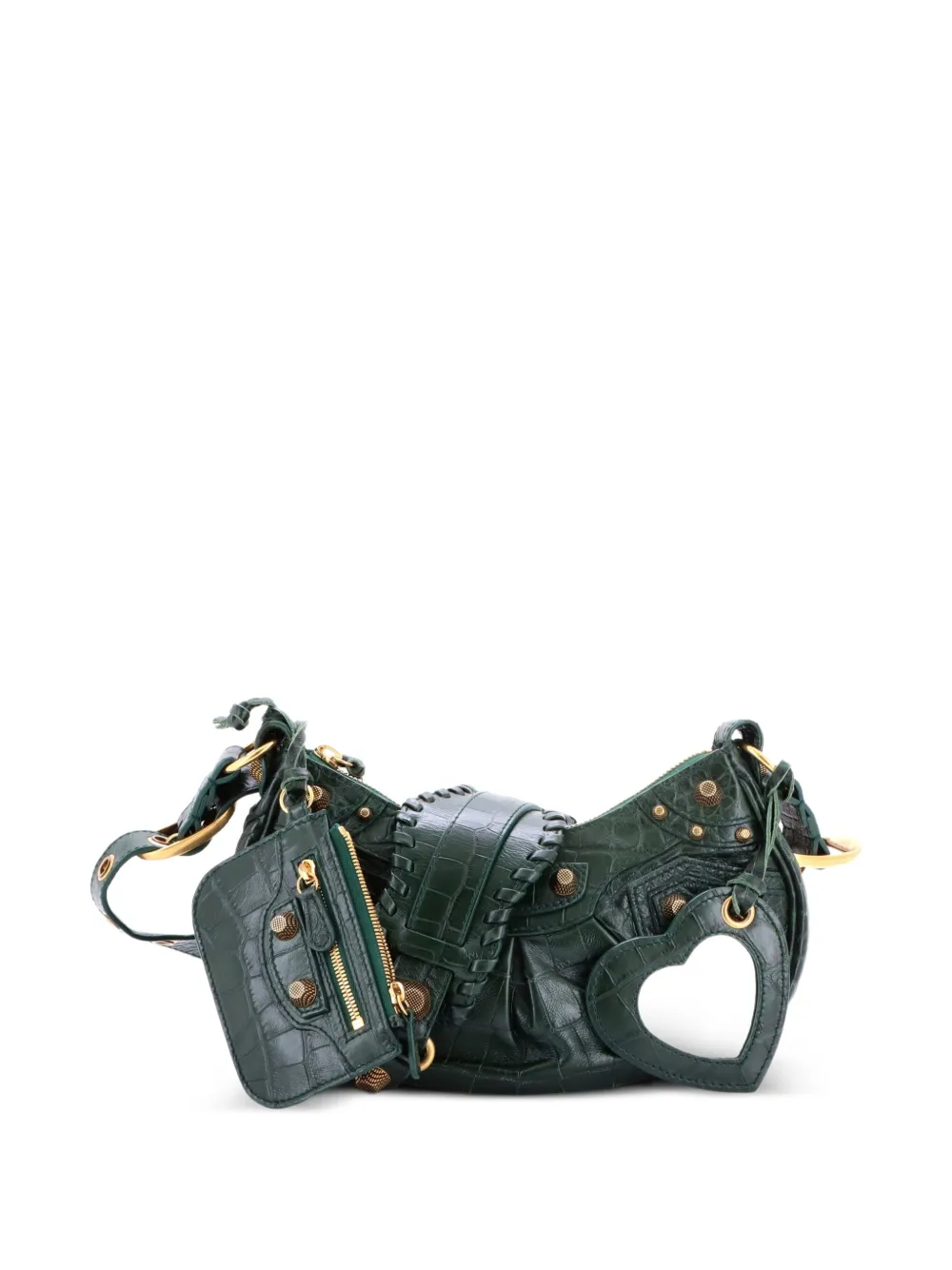 Balenciaga Pre-Owned Neo Cagole City Bag Crocodile Embossed with Crystals Small satchel - Grün