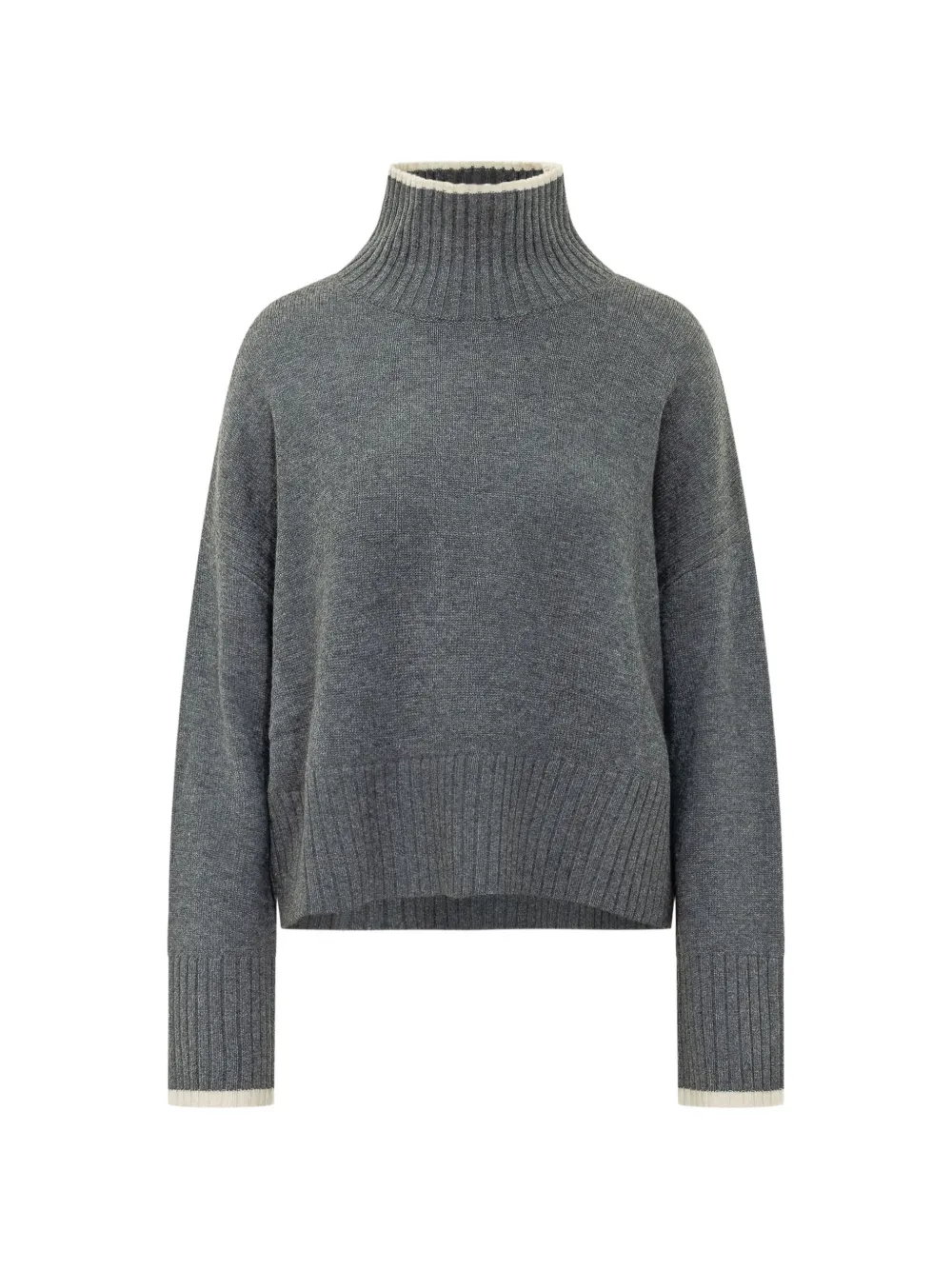 PINKO ribbed-knit high-neck wool sweater - Grau