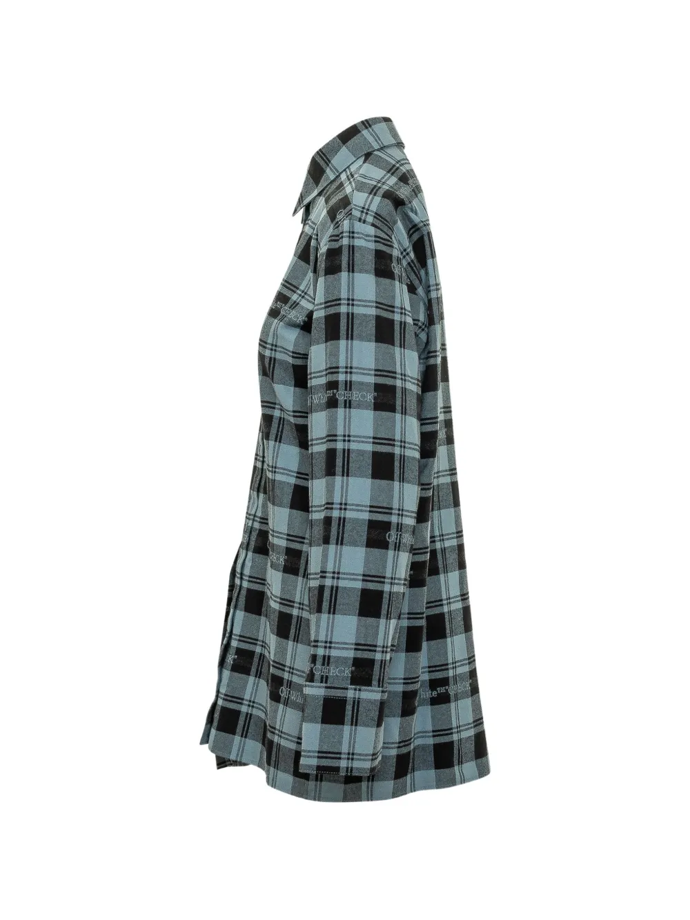 Off-White Geruite plooijurk Blauw
