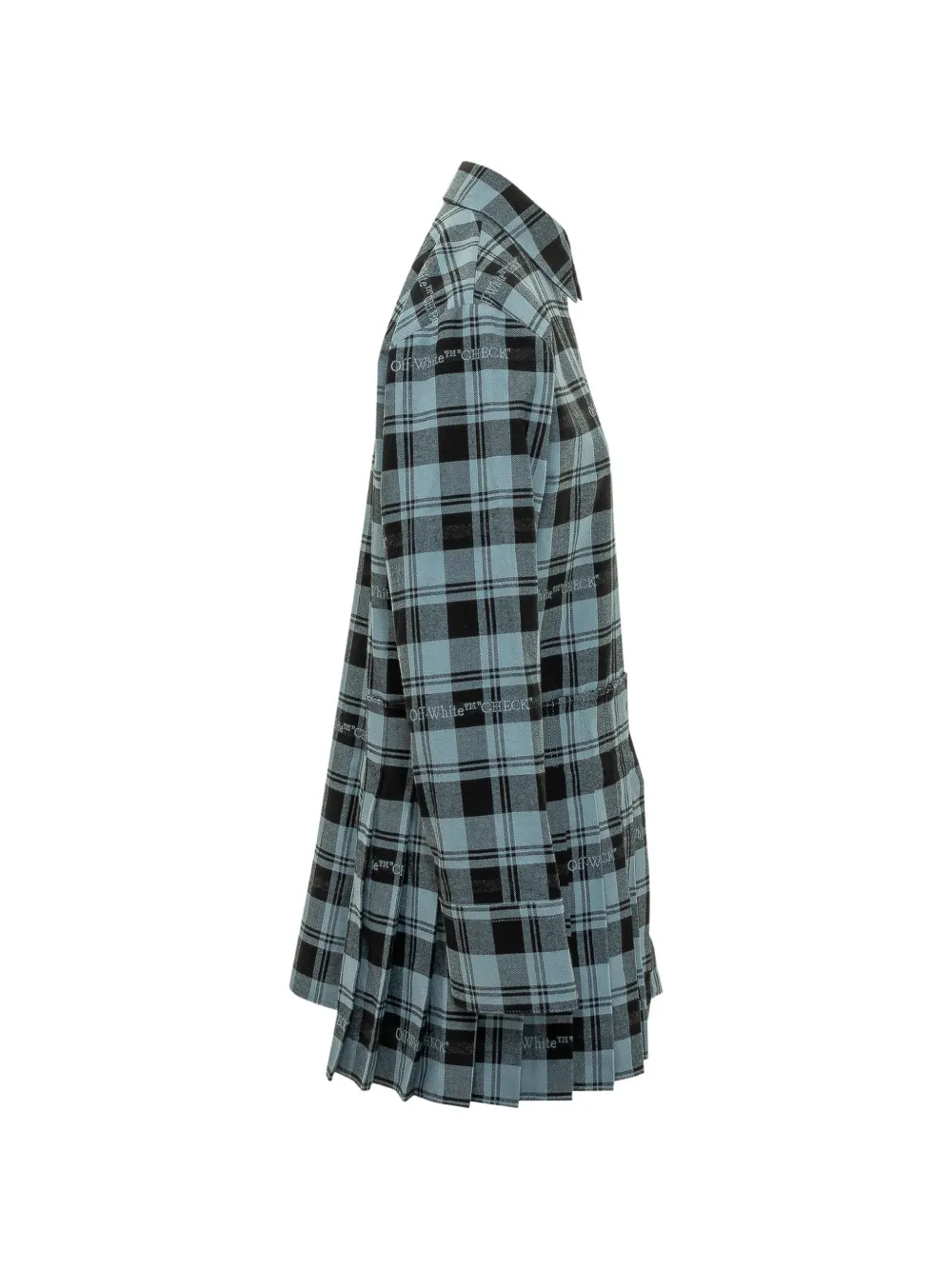 Off-White Geruite plooijurk Blauw