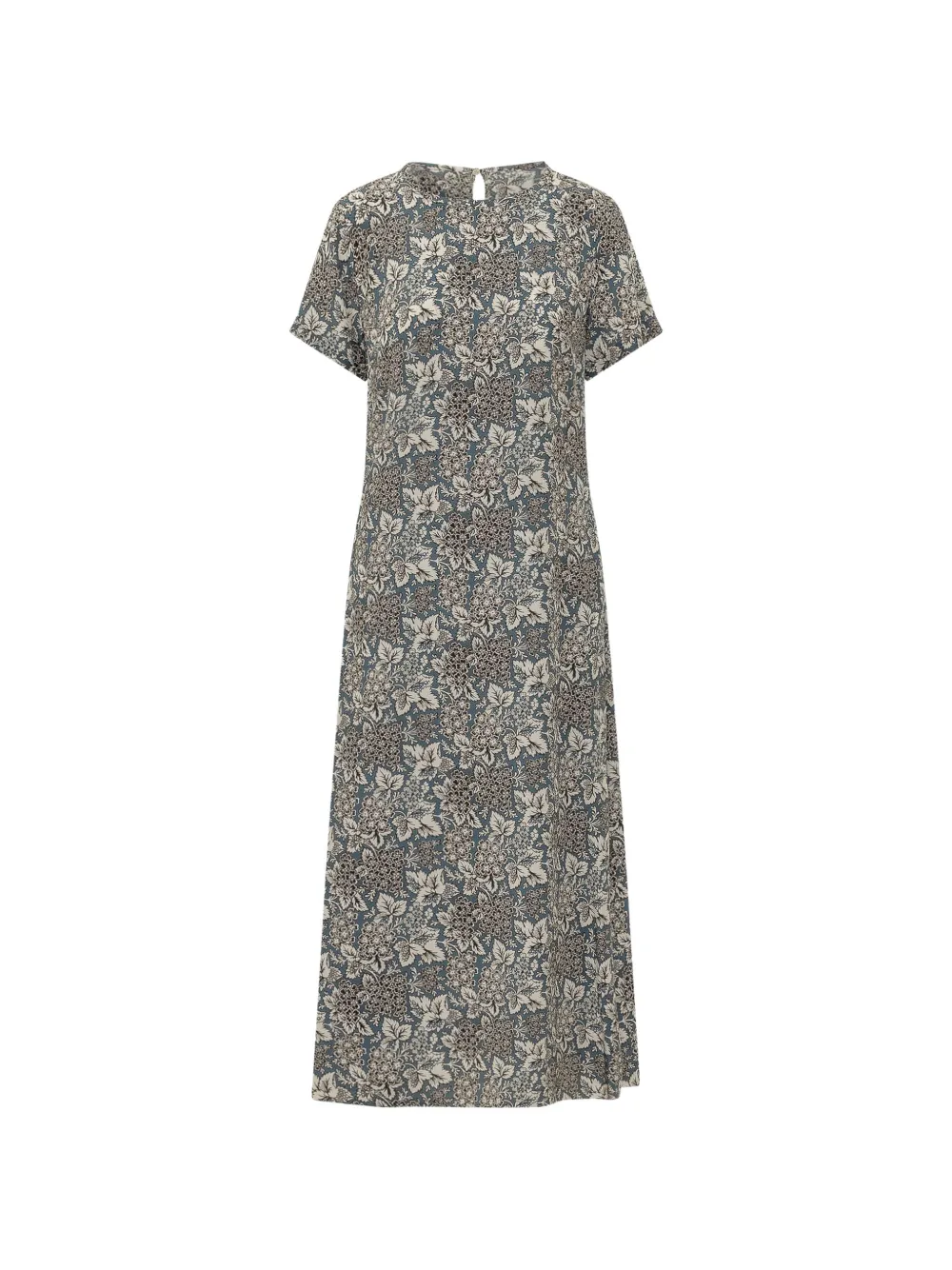 Weekend Max Mara Floral-print Midi Dress In Gray