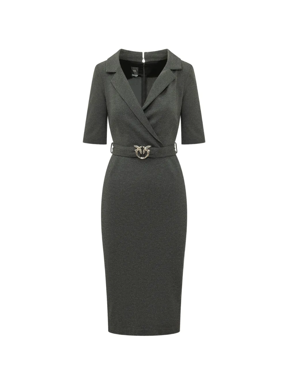 PINKO Love Birds belted dress Grijs