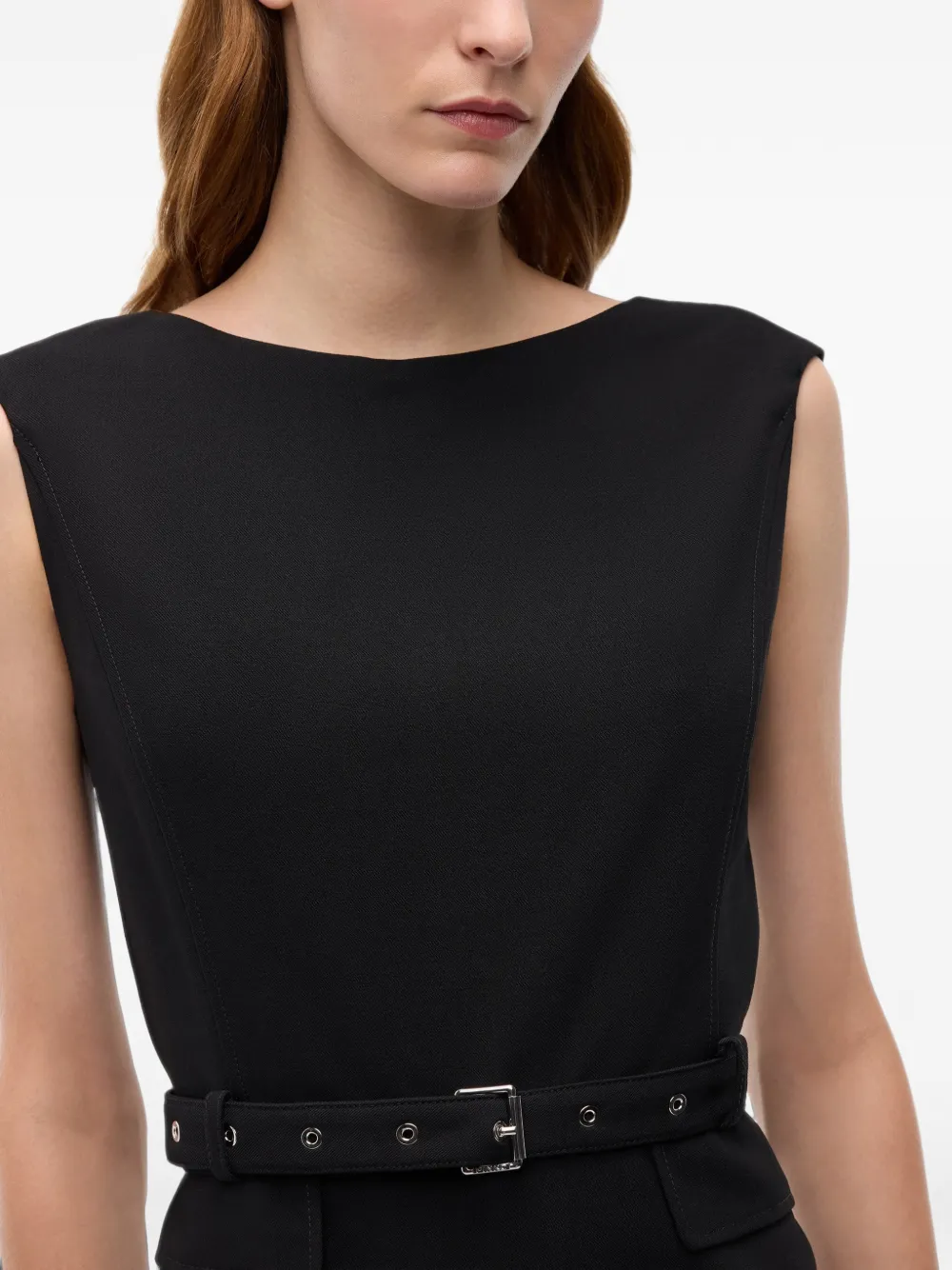 PINKO Mouwloze jurk met ceintuur Zwart