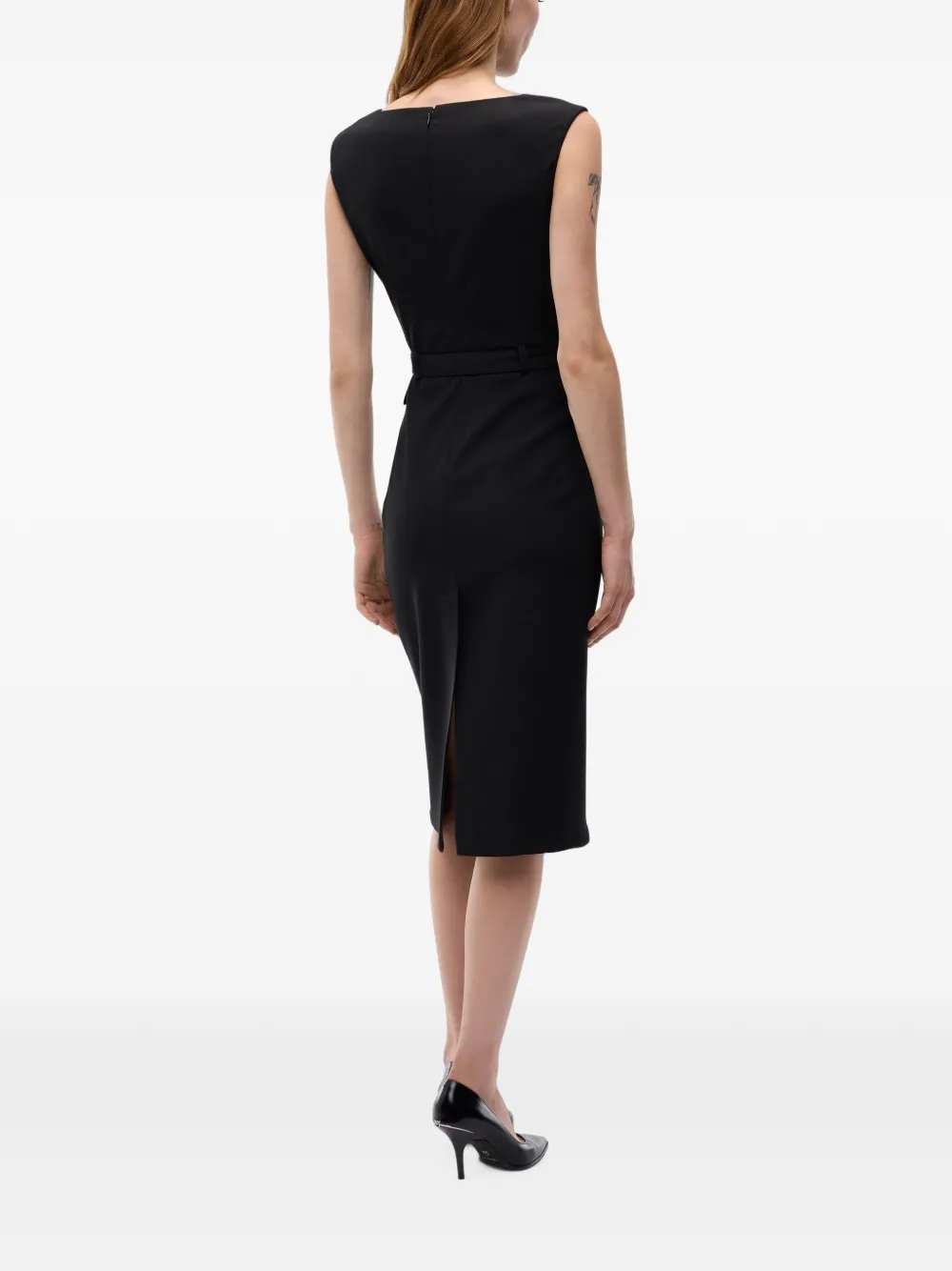 PINKO Mouwloze jurk met ceintuur Zwart