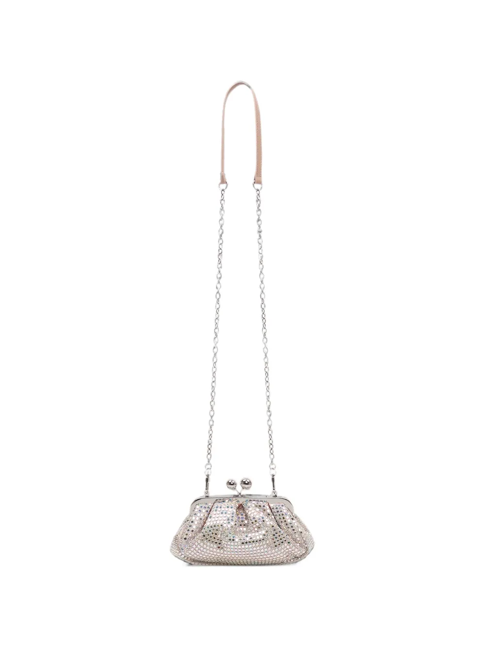 Weekend Max Mara crystal-embellished leather clutch bag - Grigio