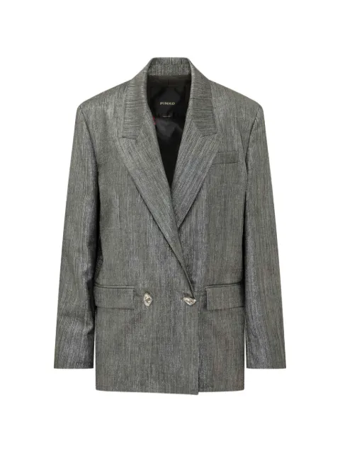 PINKO double-breasted Cayman jacket in metal wool with jewel buttons