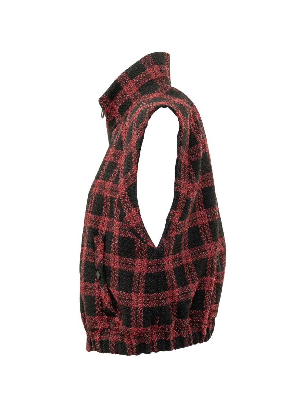 PINKO Tweed top met geruit patroon Zwart