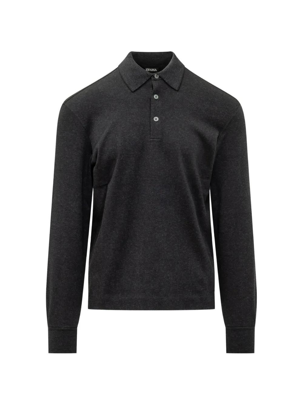 Zegna navy blue cotton polo shirt