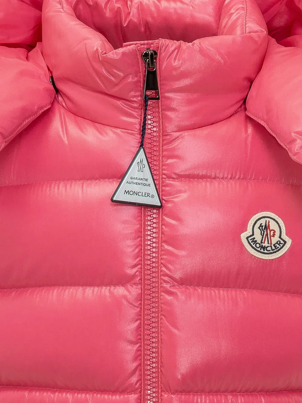 Moncler Enfant Ania gewatteerde bodywarmer met capuchon Roze