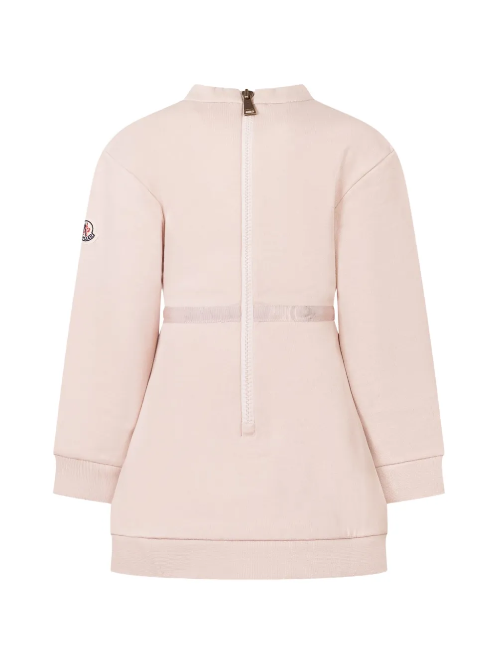 Moncler Enfant Jurk met logo-patch en plooien Beige