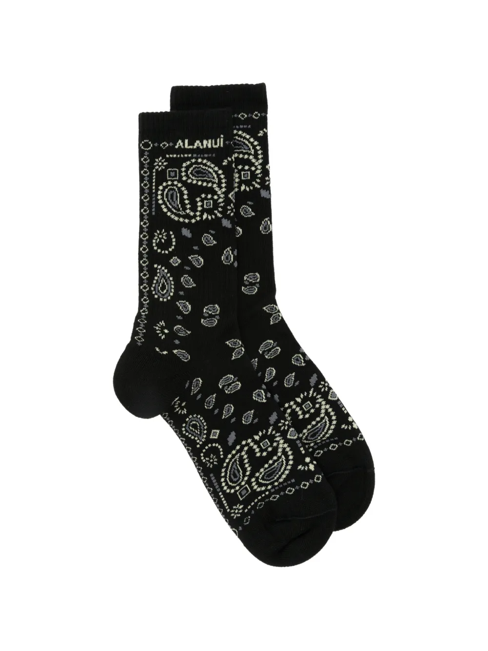 Alanui paisley-pattern socks - Nero
