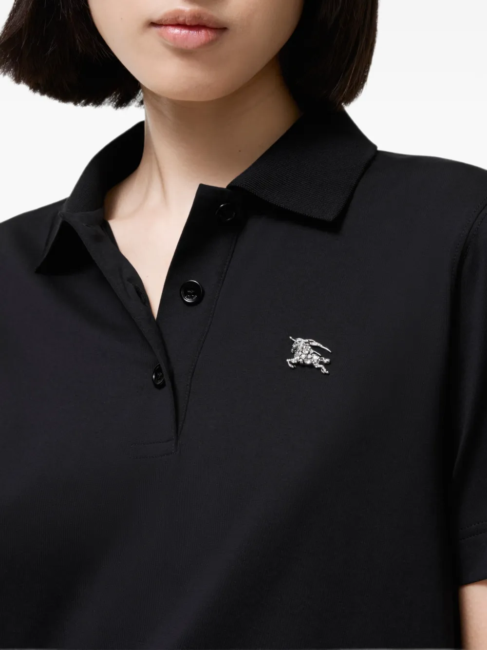 Burberry Knight katoenen T-shirt Zwart