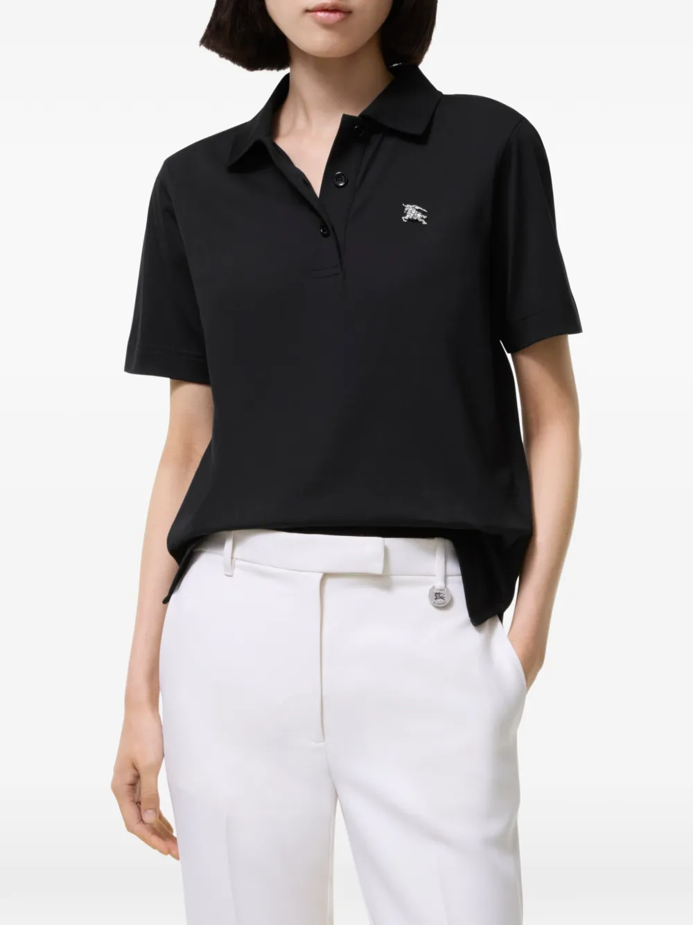 Burberry Knight katoenen T-shirt Zwart
