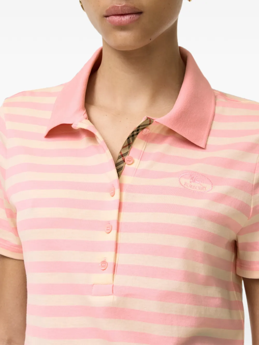 Burberry Gestreept poloshirt Roze