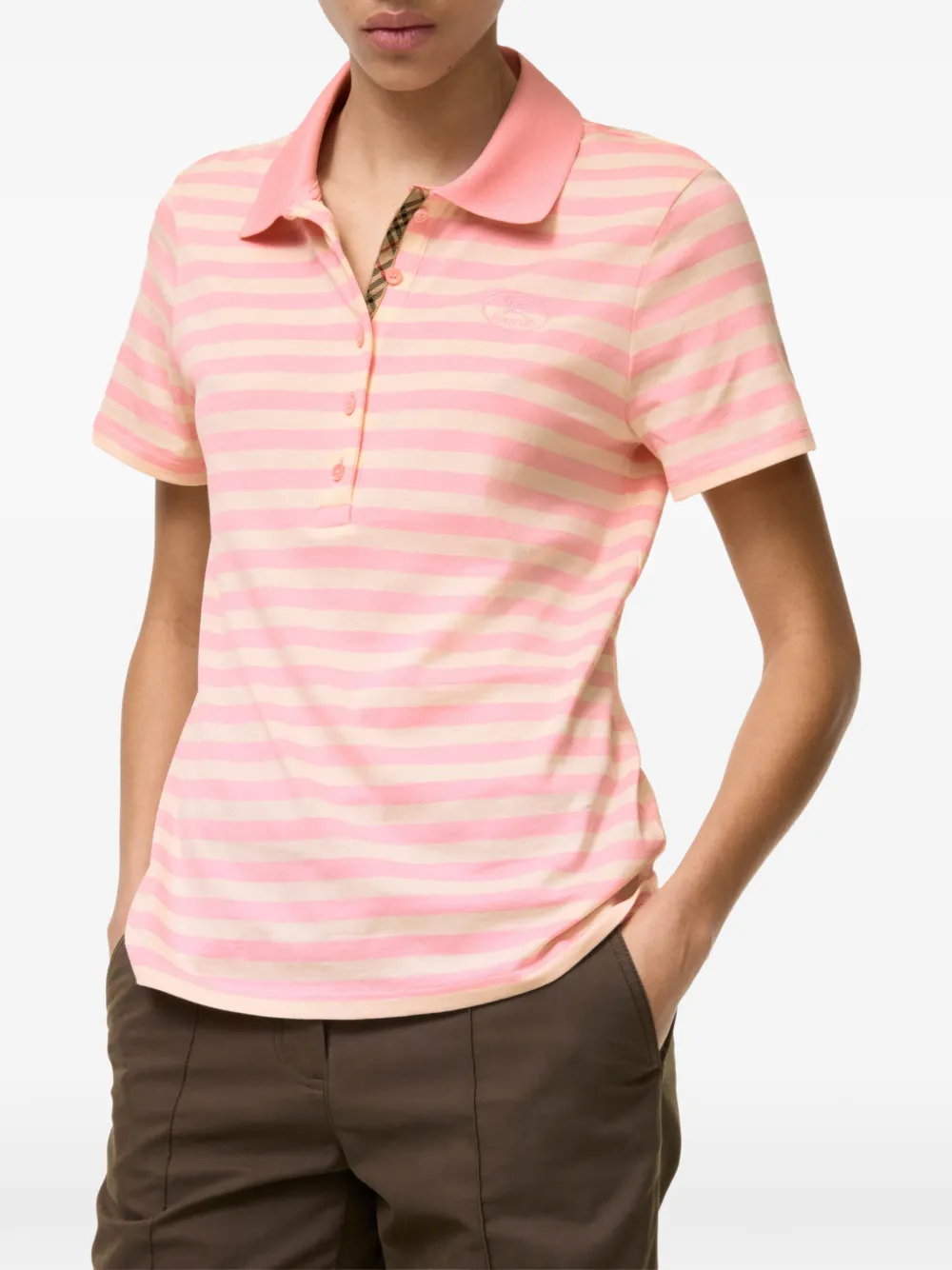Burberry Gestreept poloshirt Roze