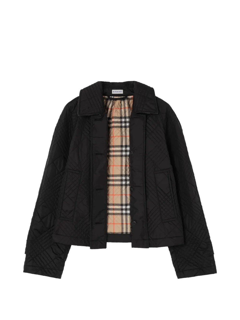 Burberry Tiffield gewatteerd nylon jack Zwart