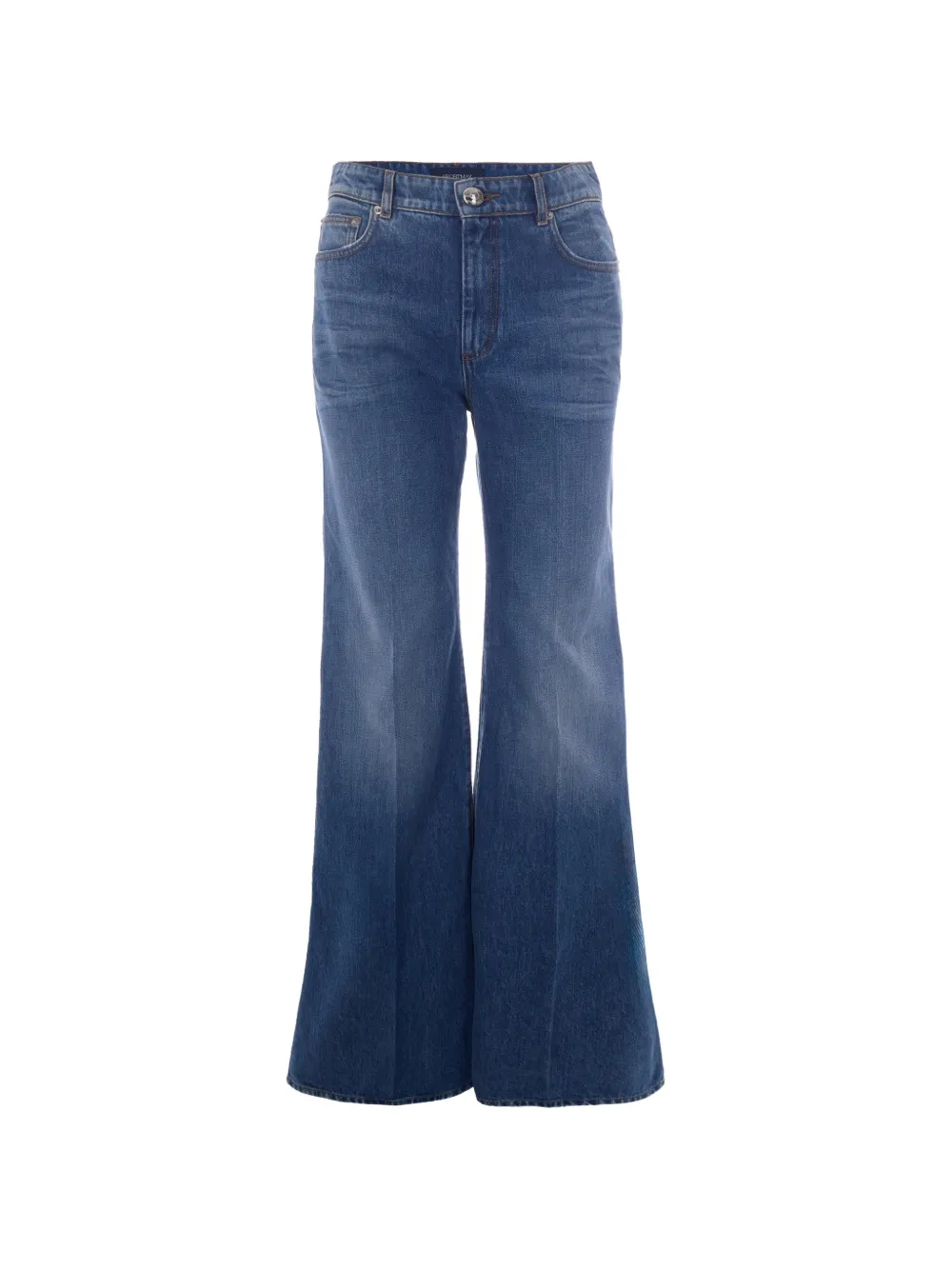 Sportmax logo-patch flared-leg jeans - Blu