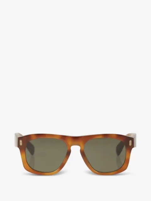 Brunello Cucinelli tortoiseshell-effect square-frame sunglasses