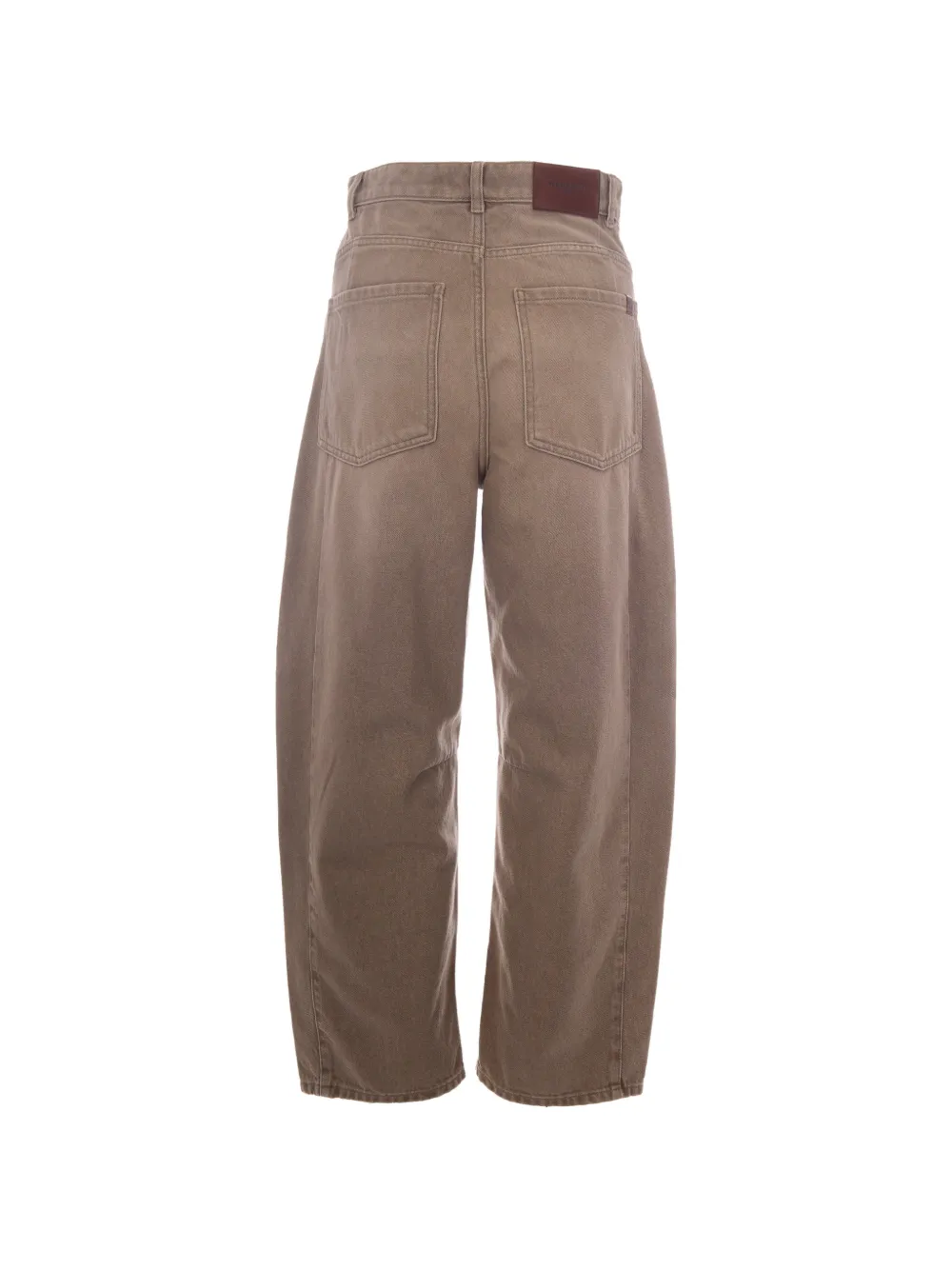 Weekend Max Mara Jeans met logopatch en barrelpijpen Bruin