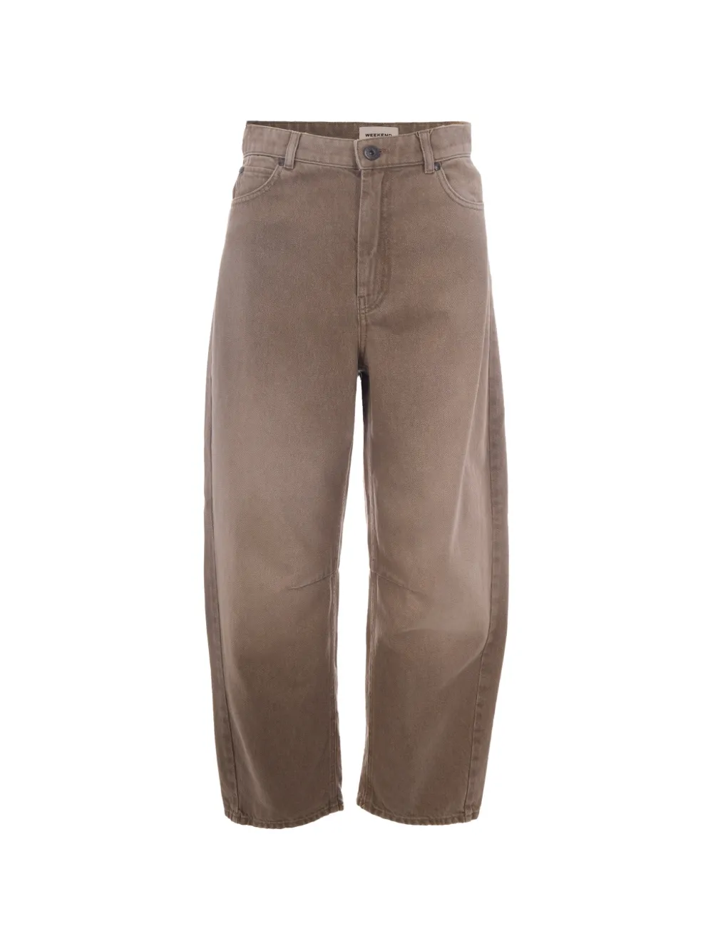 Max Mara logo-patch barrel-leg jeans - Marrone