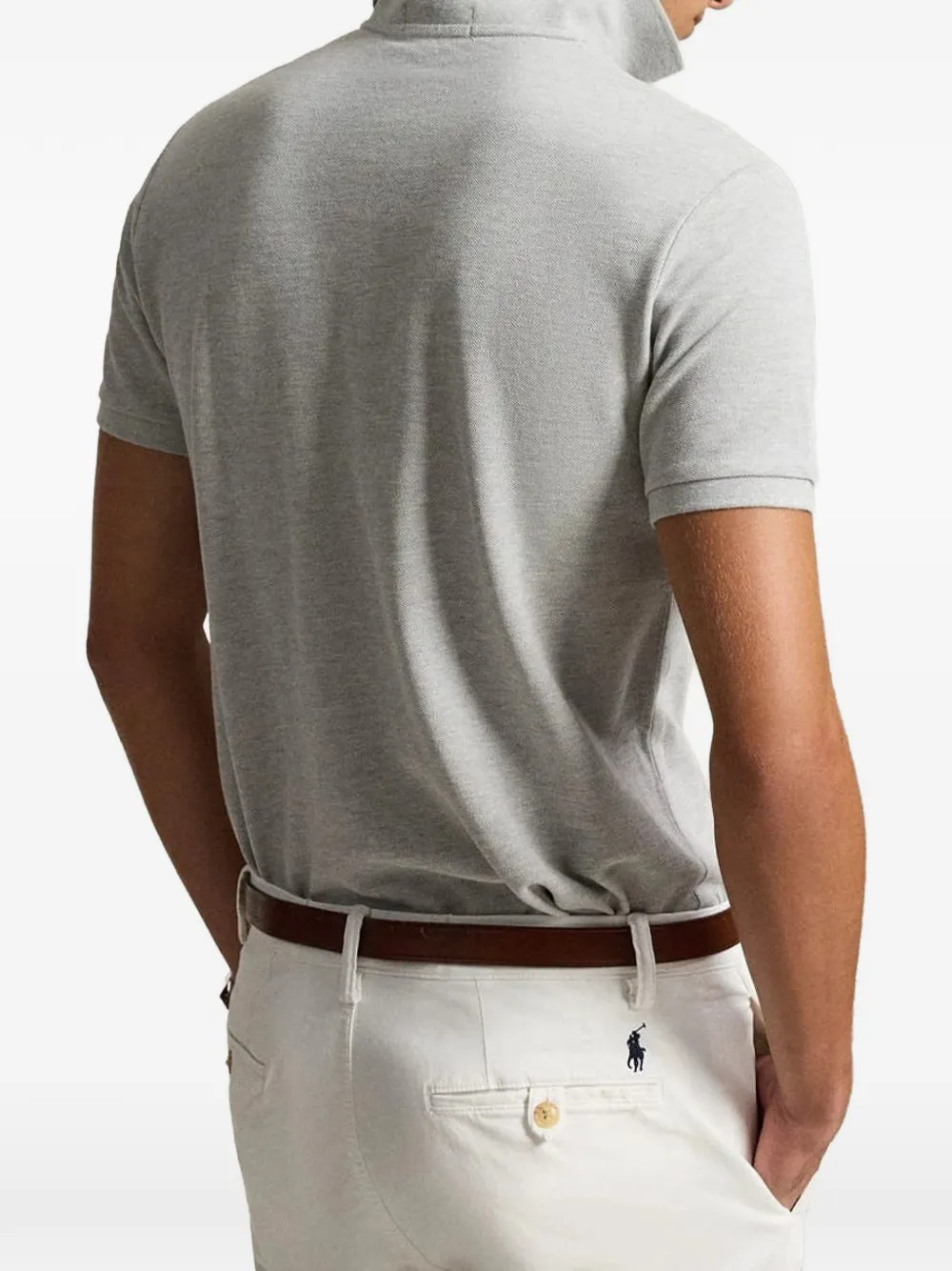 Polo Ralph Lauren Poloshirt met borduurwerk en mesh Grijs
