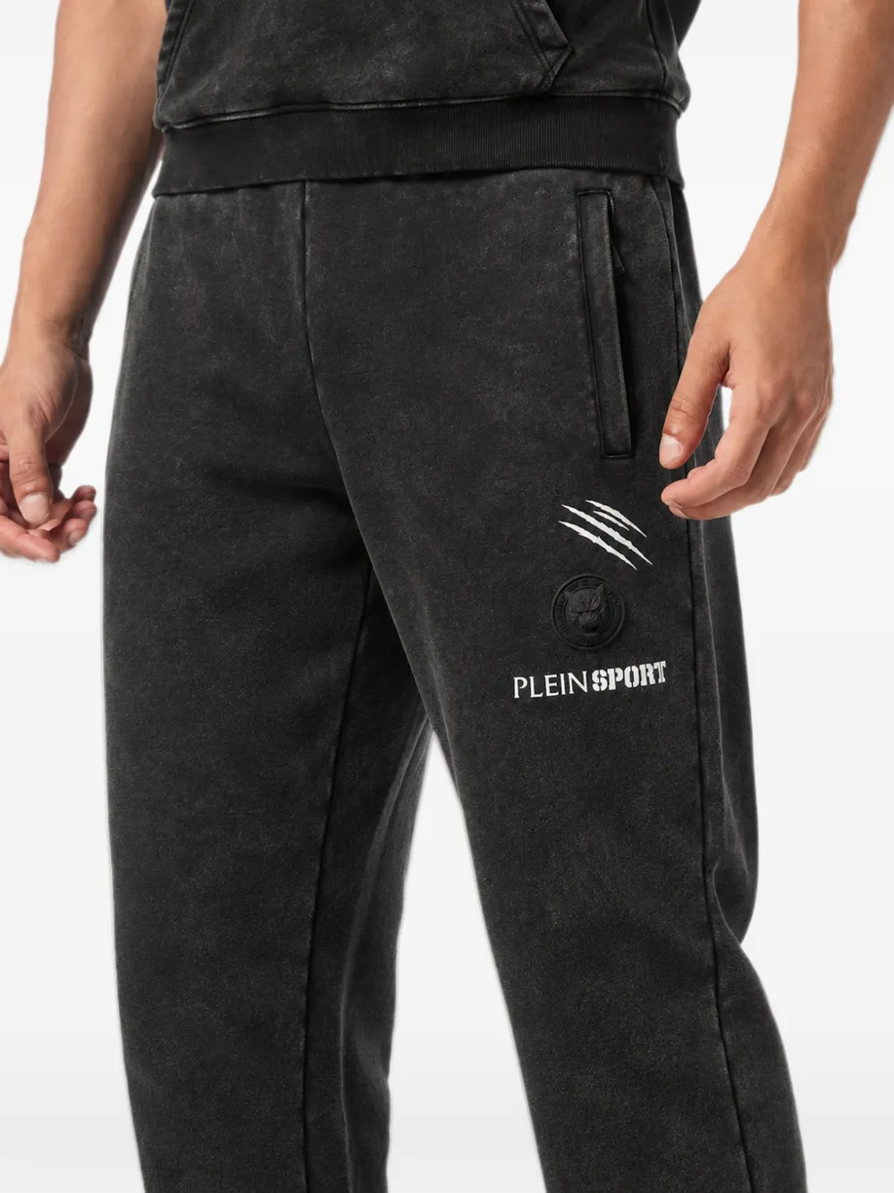 Plein Sport Fleece trainingsbroek Zwart
