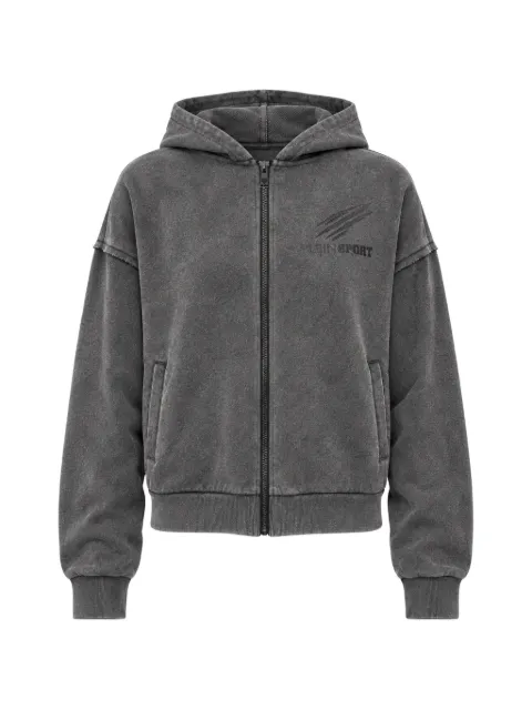 Plein Sport acid-wash zip-up hoodie