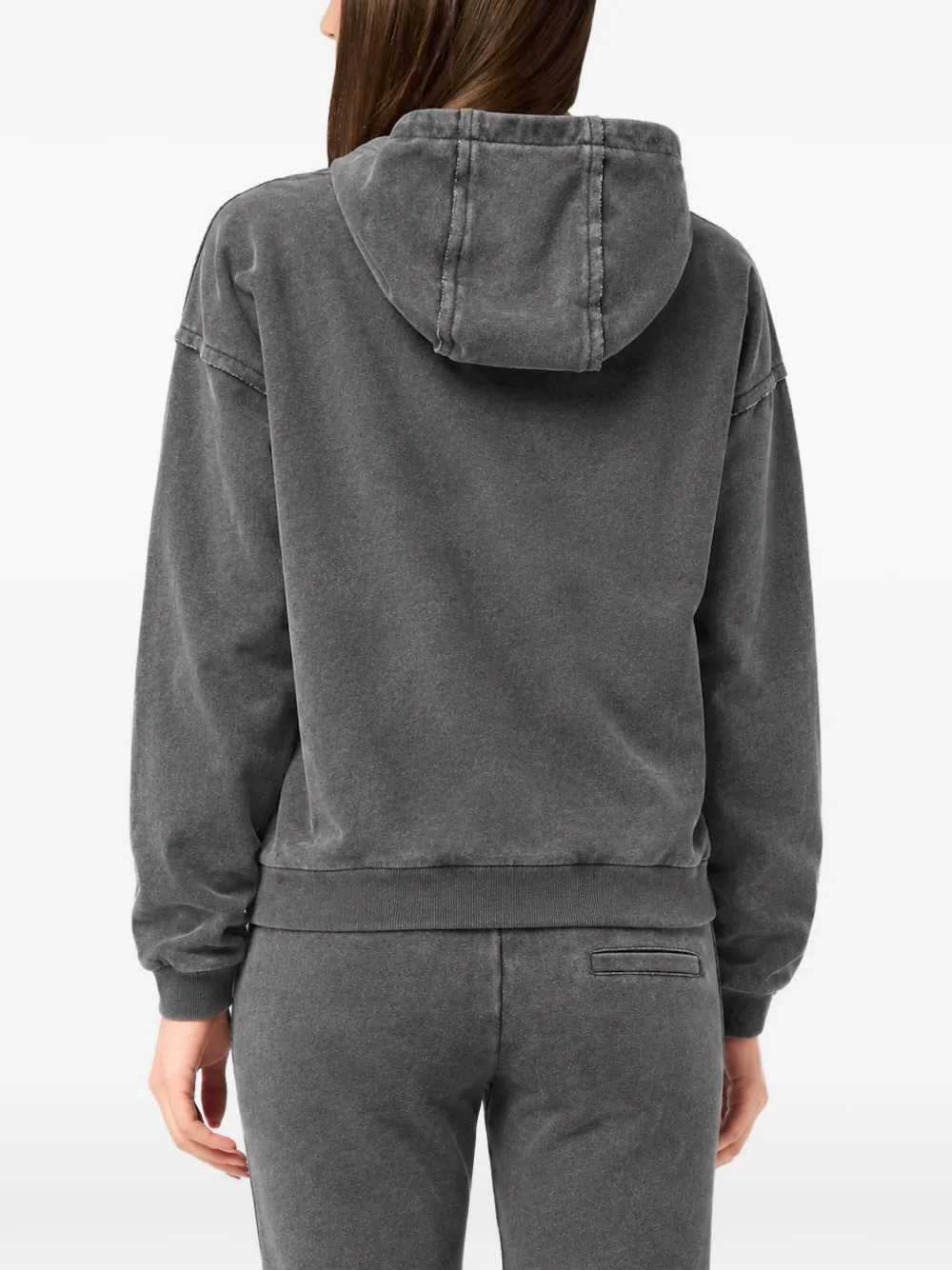 Plein Sport acid-wash zip-up hoodie Grijs